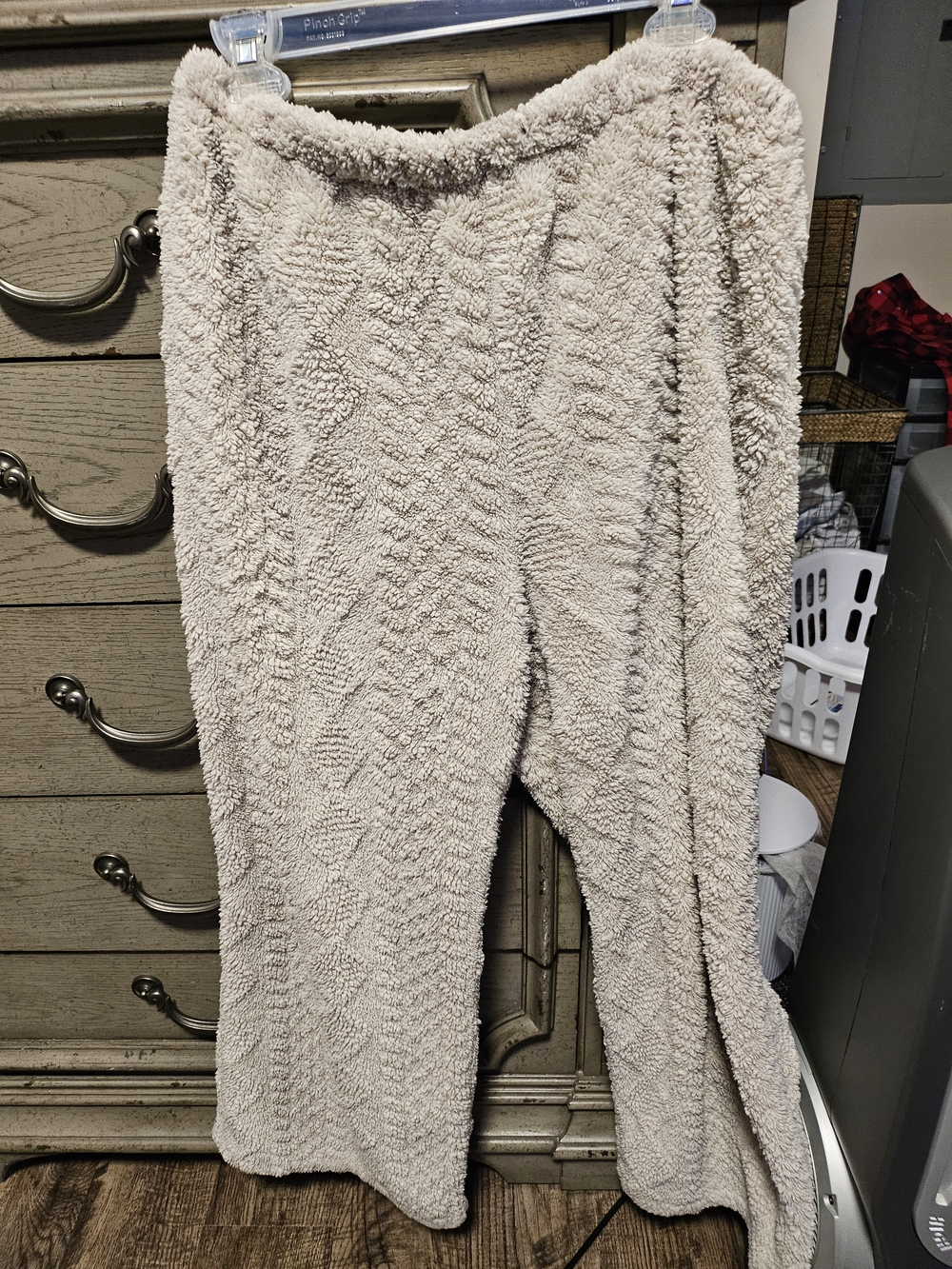 Cozy Wide-Leg Plush Lounge Pants in Cream
